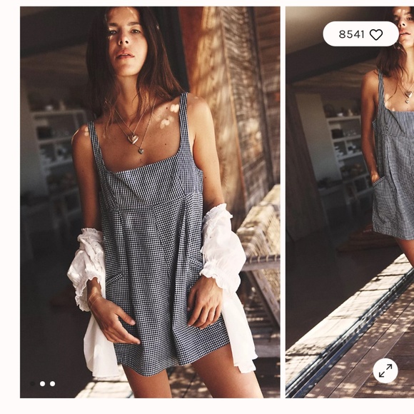 Free people plaid Billie romper - Picture 1 of 4